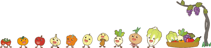 과일과 채소 캐릭터들